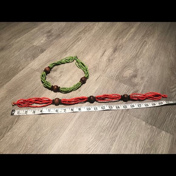 Orange Beads Necklace Choker - Picture 4 of 5